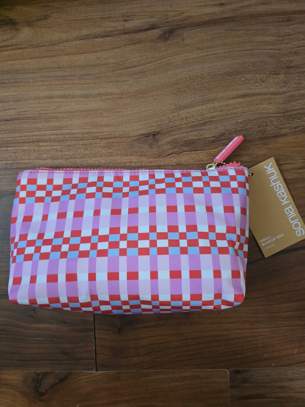 Sonia Kashuk Makeup Travel Bag - Pink Plaid Zip s6